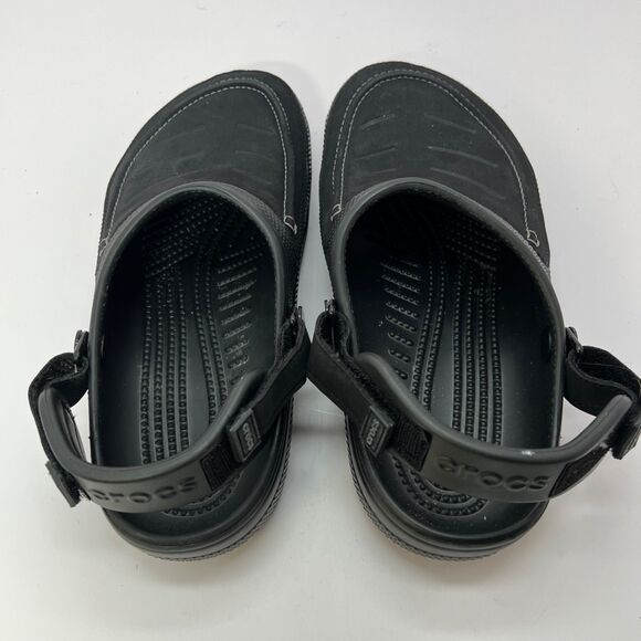 Crocs Yukon Vista ll Men\'s Size 8 Black Slip On Clogs Shoes Adjustable Straps